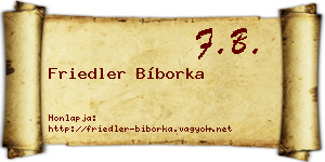Friedler Bíborka névjegykártya